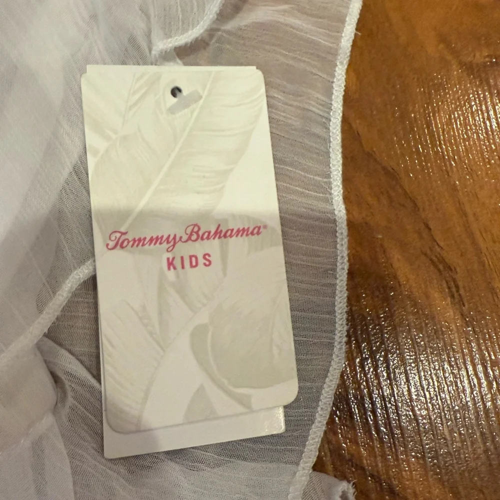 Tommy bahama bathing suit cover‎ up sheer white mesh 5 girls swim suit NWT